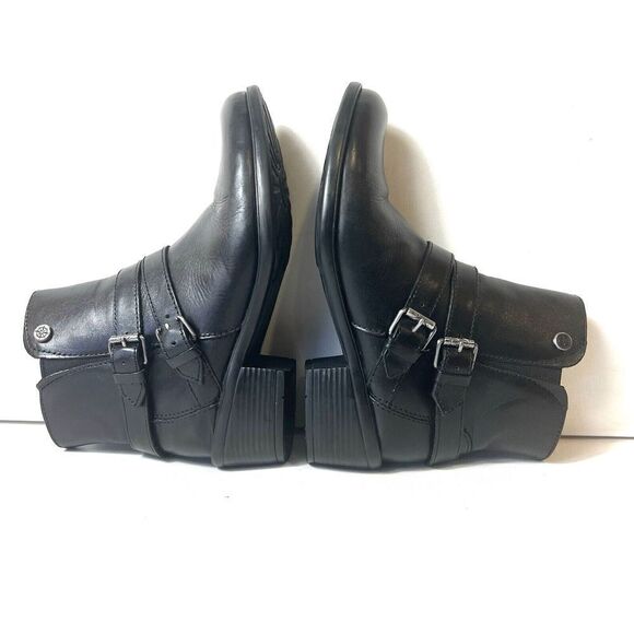 bussola Black Leather Classic Buckle Ankle Boots Booties Women’s EU 36 US 6-6.5 - Picture 4 of 13